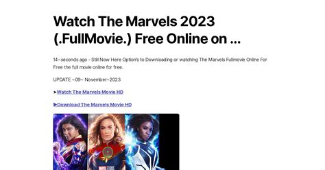 the marvels soap2day|Watch The Marvels 2023 (.FullMovie.) Free Online on Soap2day.